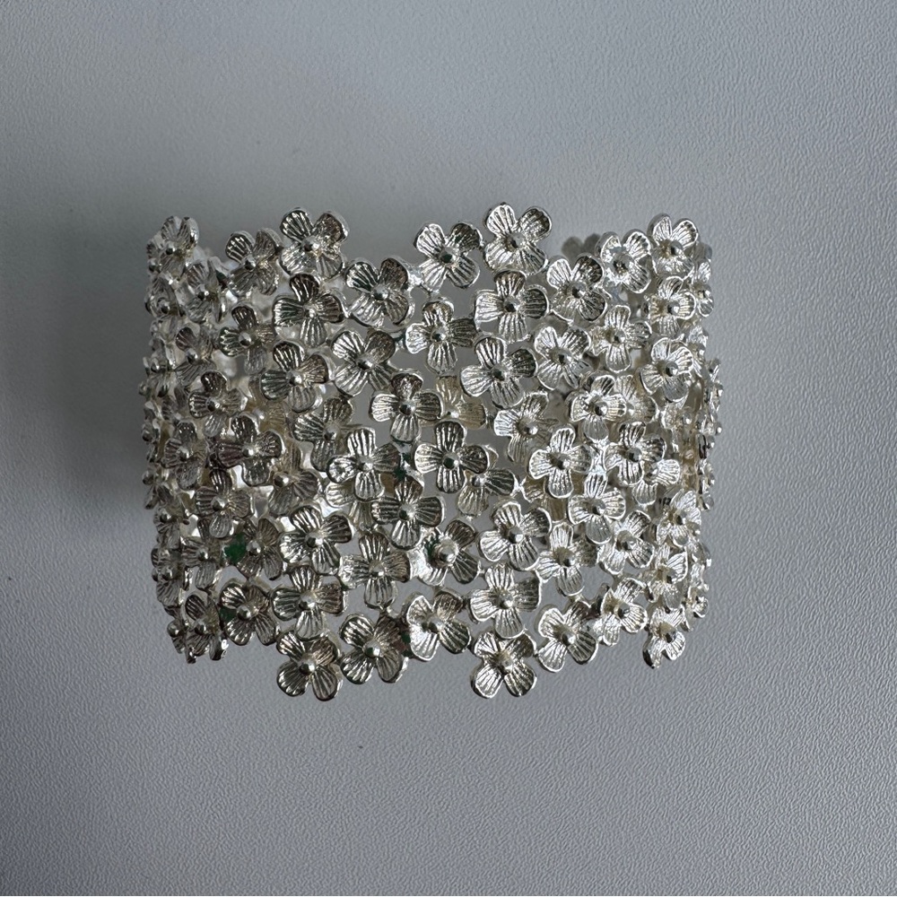 Adelaide Harris - Floral Cuff in Sterling Silver